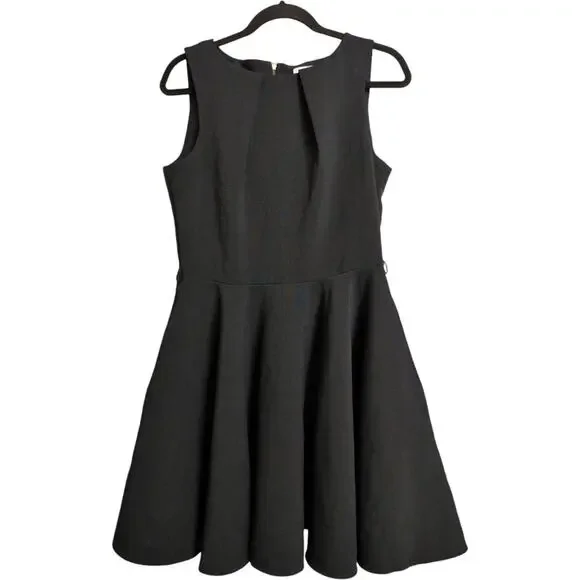 Closet London Black Sleeveless Fit and Flare Pleated Skirt Dress Size 10 - Picture 1 of 11